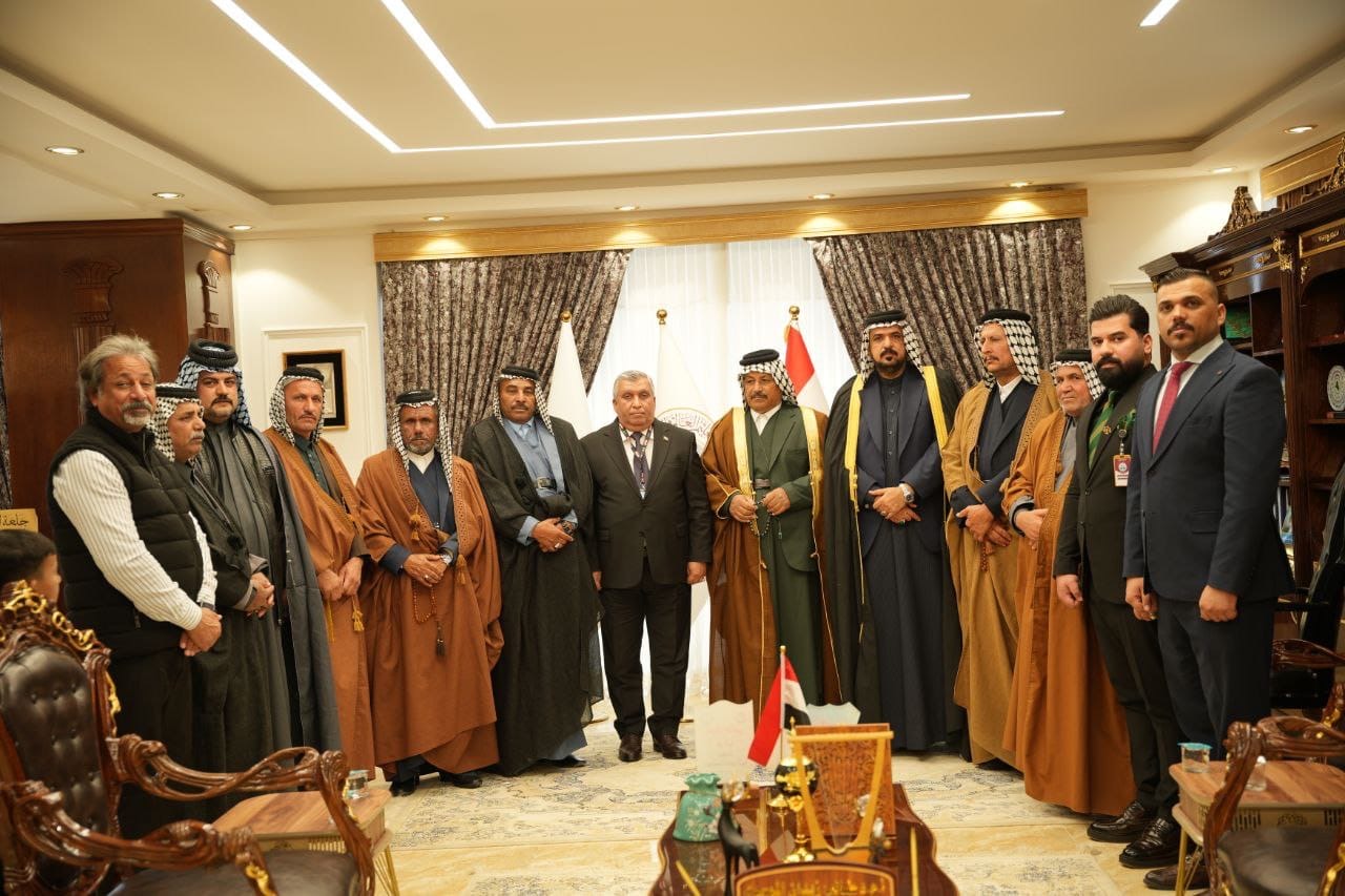 السيد رئيس مجلس إدارة جامعة الكوت يستقبل عدداً من شيوخ ووجهاء محافظة واسط اليوم.