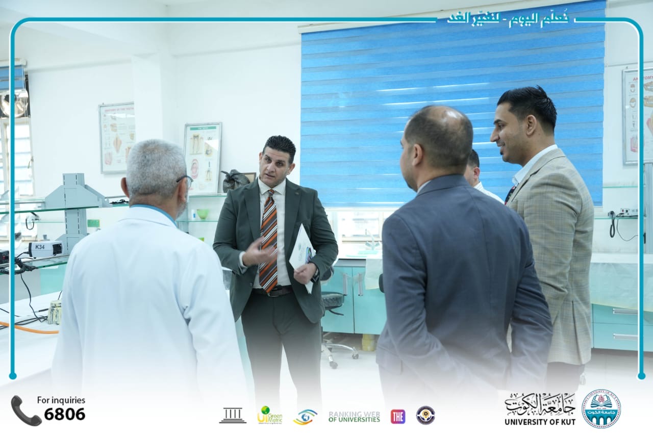 مُوفَدٌ دائرة البحث والتطوير في وزارة التعليم العالي والبحث العلمي يزور جامعة الكوت اليوم.