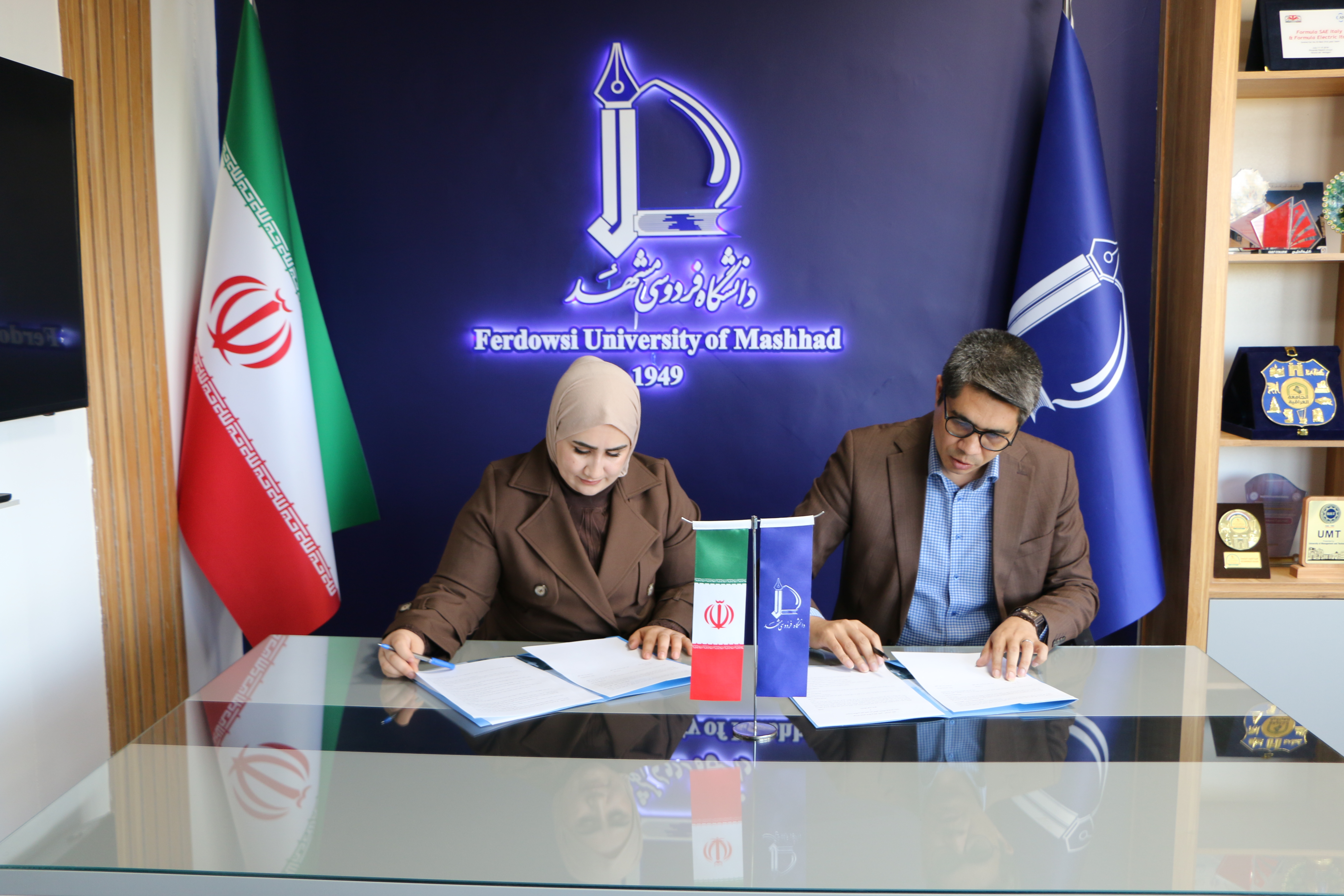 إمضاء اتفاقية تعاون علمي وثقافي بين مركز اللغة الفارسية في جامعة الكوت وجامعة فردوسي اليوم.