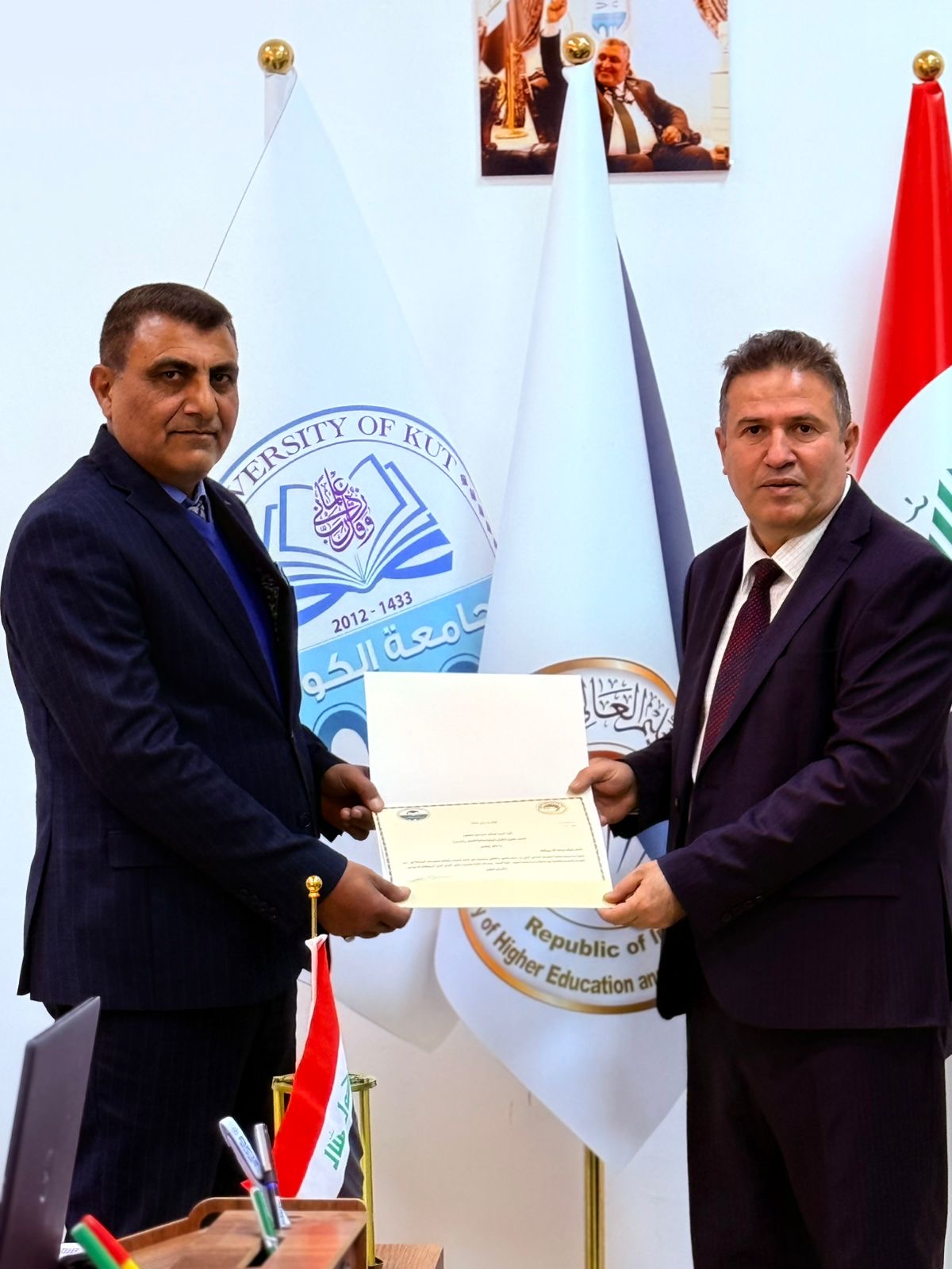 مدير مشروع الكثبان الرملية في واسط يزور كلية التربية في جامعة الكوت.